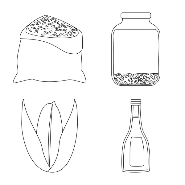 Vektor design av kost och matlagning logotyp. Uppsättning av kost och organiska lager vektorillustration. — Stock vektor