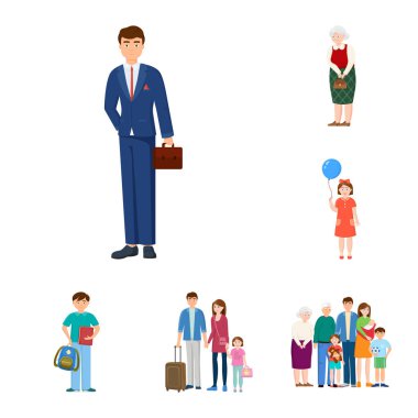 Aile ve insanlar simgesi yalıtılmış nesne. Aile ve avatar hisse senedi vektör çizim topluluğu.