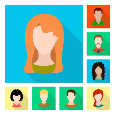 Avatar ve kukla logo yalıtılmış nesne. Hisse senedi için avatar ve şekil vektör simge topluluğu.