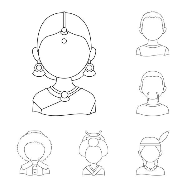 Ilustración vectorial de imitador e icono residente. Conjunto de imitador e ilustración de vector de stock de cultura . — Archivo Imágenes Vectoriales