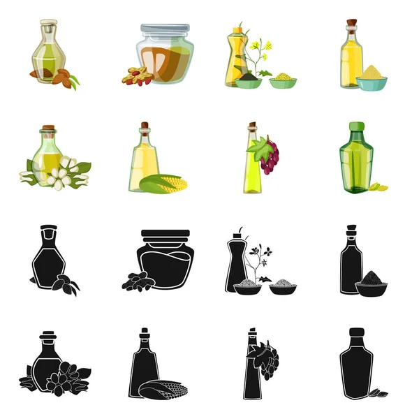 Vectorillustratie van gezonde en plantaardige logo. Set van gezonde en landbouw vector pictogram voor voorraad. — Stockvector