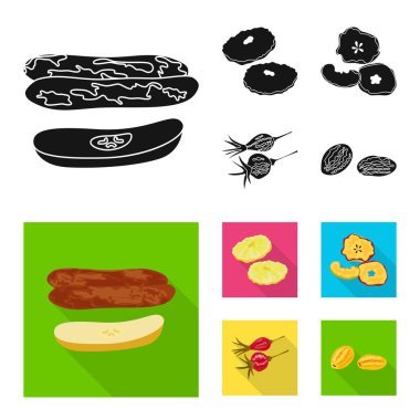 Gıda ve ham simge vektör tasarımı. Gıda ve doğa hisse senedi vektör çizim topluluğu.