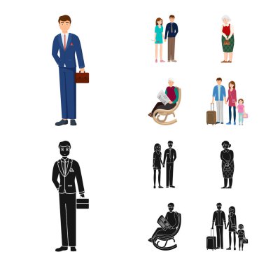 Karakter ve avatar simge yalıtılmış nesne. Karakter ve portre hisse senedi simgesi için web topluluğu.