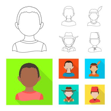 Kopyacı ve yerleşik simge vektör tasarımı. Kopyacı ve kültür hisse senedi simgesi web için set.