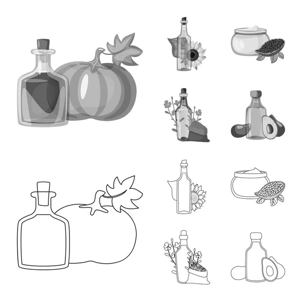 Diseño vectorial del logotipo saludable y vegetal. Colección de icono de vector saludable y agrícola para stock . — Vector de stock