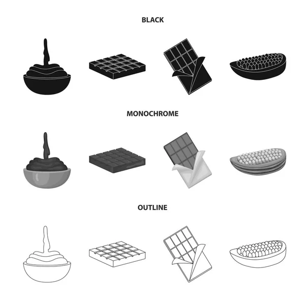 Ilustração vetorial de comida e símbolo gostoso. Conjunto de alimentos e marrom símbolo de estoque para web . —  Vetores de Stock