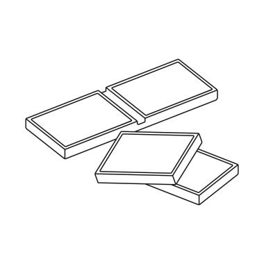 Parça ve çikolata işareti yalıtılmış nesne. Koleksiyon parçası ve marshmallow vektör hisse senedi simgesi.