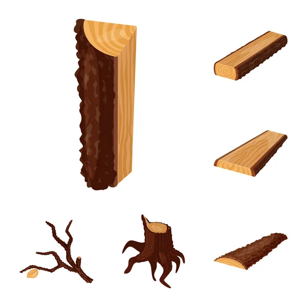 Ilustração vetorial de tabuleta e ícone de madeira. Conjunto de tabuleta e símbolo de estoque de madeira para web . — Vetor de Stock