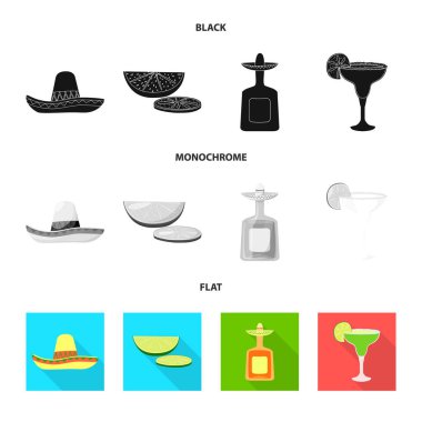 Kafe ve Latin simge vektör çizimi. Kafe ve ulusal hisse senedi vektör çizim.