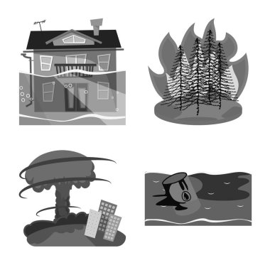 Doğa ve kıyamet logo vektör tasarımı. Hisse senedi için vektör simgesi, Doğa ve çevre topluluğu.