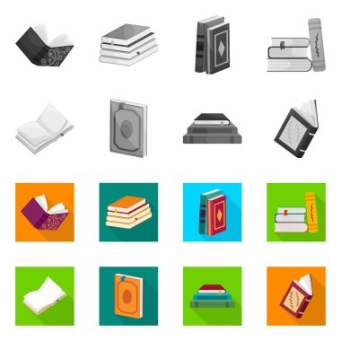 İşareti eğitim ve kapak illüstrasyon vektör. Eğitim ve hisse senedi için kitapçı vektör simge koleksiyonu.