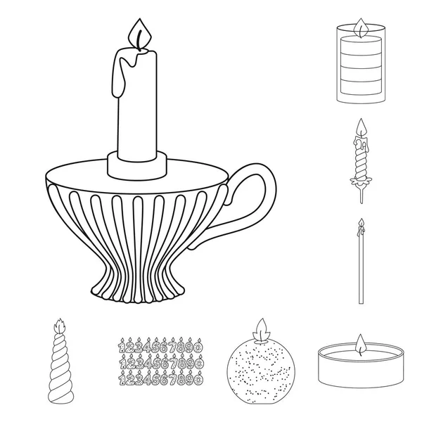 Vektor-Illustration der Quelle und Zeremonie-Symbol. Sammlung von Quellen- und Feuerbestandsvektorillustrationen. — Stockvektor