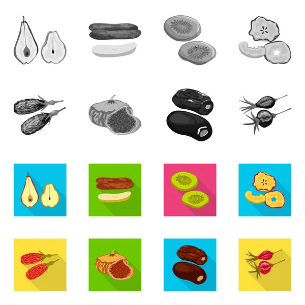 Conception vectorielle des aliments et des symboles crus. Collection de nourriture et icône vectorielle de la nature pour le stock . — Image vectorielle