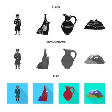 Kültür ve gezi simge vektör tasarımı. Hisse senedi için kültür ve özgünlük vektör simge kümesi.