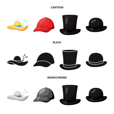 Tasarım Giyim ve kap işareti vektör. Giyim ve bere hisse senedi simgesi için web topluluğu.