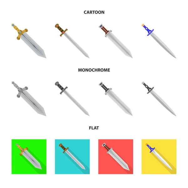 Isolerade objekt av spelet och pansar-ikonen. Samling av spel och blad lager vektorillustration. — Stock vektor