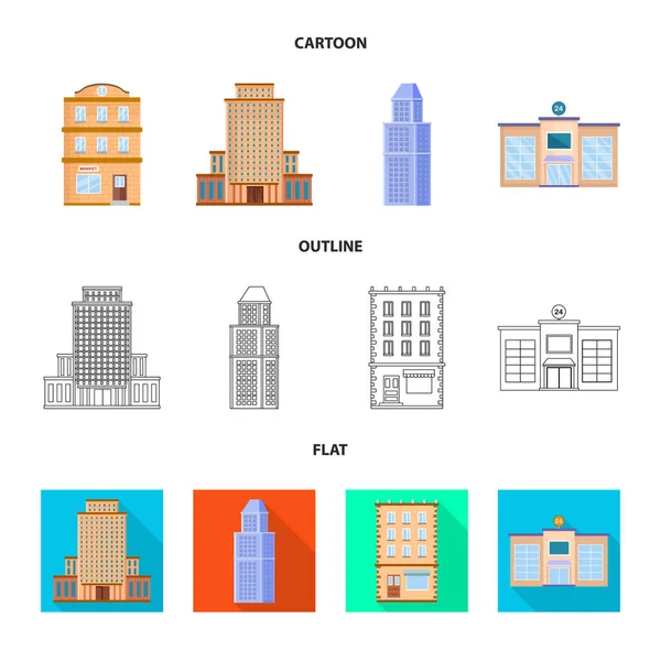 Illustration vectorielle de l'icône municipale et centrale. Collection d'actions municipales et successorales symbole pour le web . — Image vectorielle