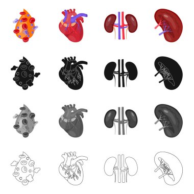 Biyoloji ve bilimsel simge vektör çizimi. Hisse senedi için biyoloji ve laboratuvar vektör simge kümesi.