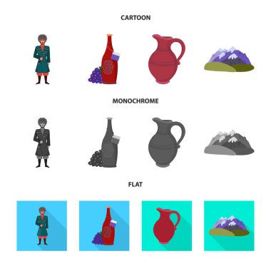 Kültür ve gezi işareti vektör çizimi. Kültür ve özgünlük hisse senedi vektör çizim seti.