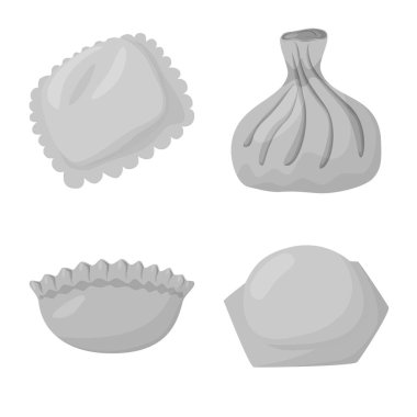 Köfte ve doldurulmuş simge vektör tasarımı. Köfte ve yemek hisse senedi simgesi için web topluluğu.