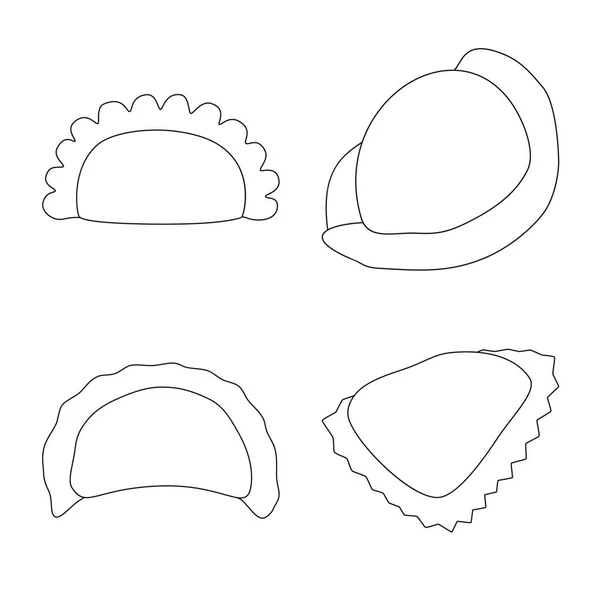 Objeto isolado do logotipo da comida e do prato. Conjunto de alimentos e cozimento ilustração vetor estoque . — Vetor de Stock