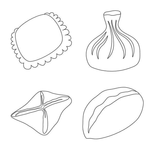 Objet isolé de nourriture et icône de plat. Collection de nourriture et icône vectorielle de cuisson pour stock . — Image vectorielle