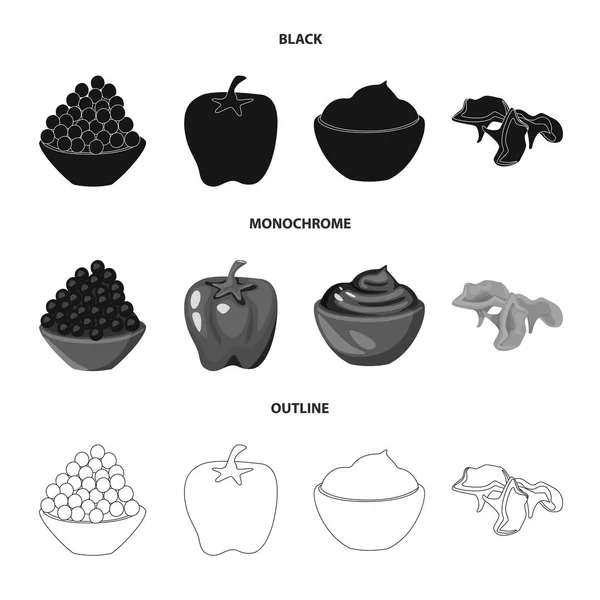 Ilustración vectorial del sabor y el icono del producto. Colección de sabores y caldo de cocina símbolo para web . — Archivo Imágenes Vectoriales