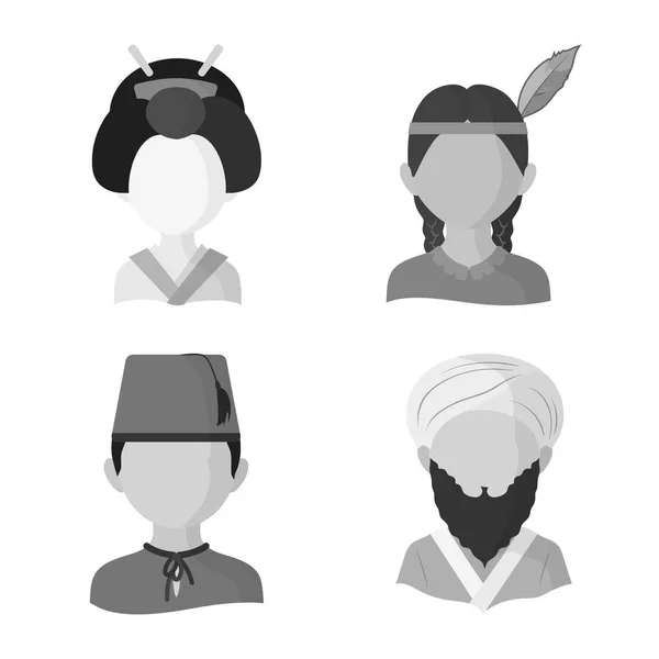 Illustration vectorielle de la personne et de l'icône culturelle. Ensemble de personne et icône vectorielle de course pour stock . — Image vectorielle