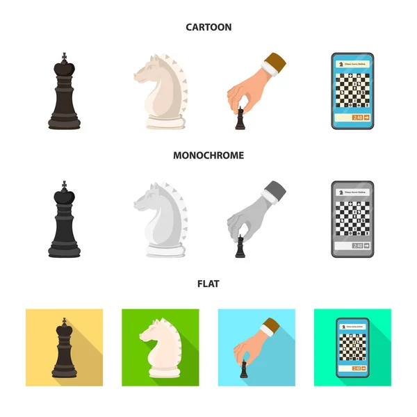 Vektoros illusztráció sakk-matt és vékony szimbólum. Gyűjteménye sakk-matt és cél vektor stock illusztráció. — Stock Vector