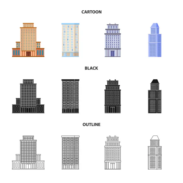 Изолированный объект городской и центральной иконы. Собрание векторной иконки муниципального и имущественного значения для склада . — стоковый вектор