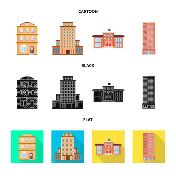 Vektor-Design von Stadt- und Ortsschild. Sammlung kommunaler und nachlassbezogener Vektor-Illustrationen. — Stockvektor