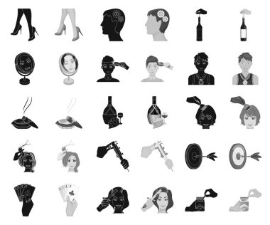 Manipülasyon tarafından set koleksiyonu tasarım için eller siyah, tek renkli simgeler. El hareketi vektör simge stok web çizim.