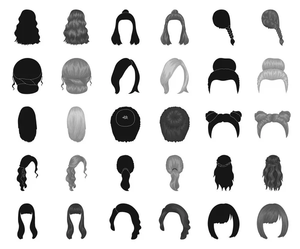 Zhenskaya Pricheska Multfilm Chernye Ikonki V Kollekcii Naborov Dlya Dizajna Stilnye Strizhki Vektor Simvol Akcij Veb Illyustraciya Vektornoe Izobrazhenie C Pandavector 237840248