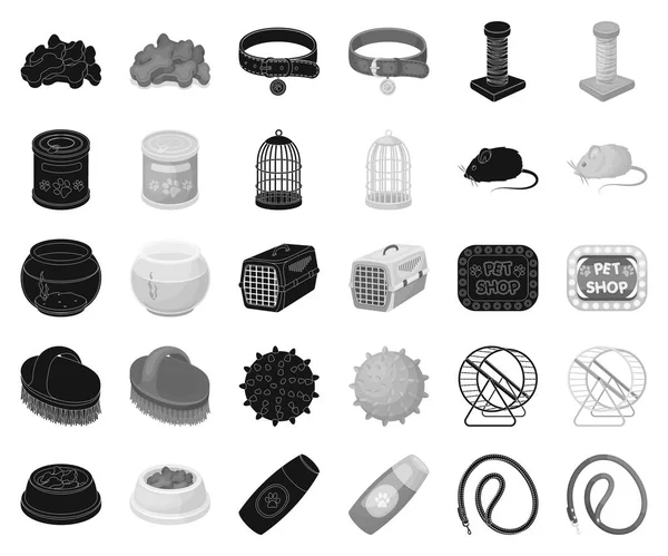 애완 동물가 게 블랙, 흑백 아이콘 디자인에 대 한 설정된 컬렉션. 동물에 대 한 벡터 기호 재고 웹 일러스트 레이 션. — 스톡 벡터