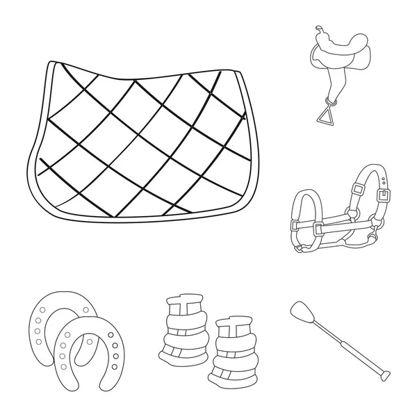 Изолированный объект конной и конной символики. Набор векторных иллюстраций для лошадей и лошадей . — стоковый вектор