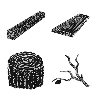 Parke ve inşaat simge vektör tasarımı. Parke ve hisse senedi için ahşap vektör simge kümesi.