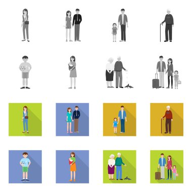 Karakter ve avatar logo vektör Illustration. Karakter ve portre hisse senedi simgesi için web topluluğu.