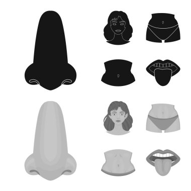 Vücut ve bölümü logo vektör Illustration. Hisse senedi için vücut ve anatomi vektör simge kümesi.