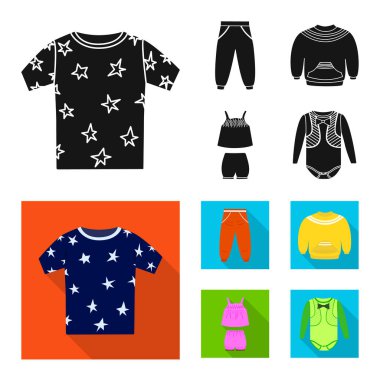 Moda ve giysi logo vektör Illustration. Moda ve pamuk stok vektör çizim topluluğu.