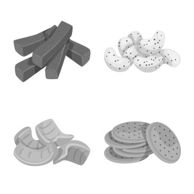 Ürün ve menü simge vektör tasarımı. Koleksiyon ürünün ve bar hisse senedi için vektör simgesi.