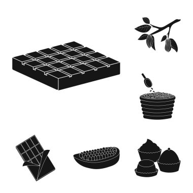 Vektör tasarım yemek ve kahverengi logo. Pişirme ve fasulye hisse senedi simgesi için web topluluğu.