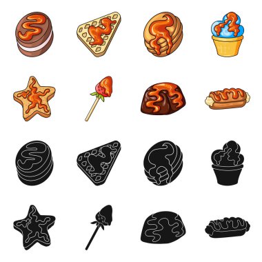 Şekerleme ve mutfak sembolü yalıtılmış nesne. Şekerlemeler ve web için ürün hisse senedi simgesi.