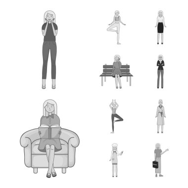 Duygu ve kadın logo vektör Illustration. Duygu ve vücut hisse senedi simgesi için web topluluğu.