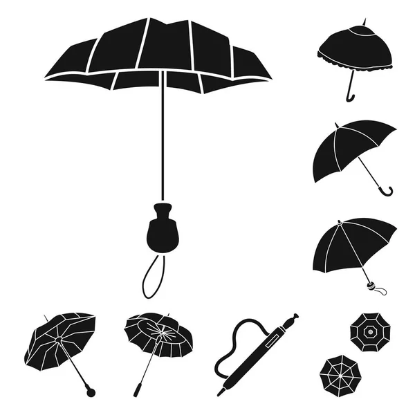 Objeto aislado de clima y símbolo lluvioso. Colección de clima y lluvia símbolo de stock para la web . — Vector de stock