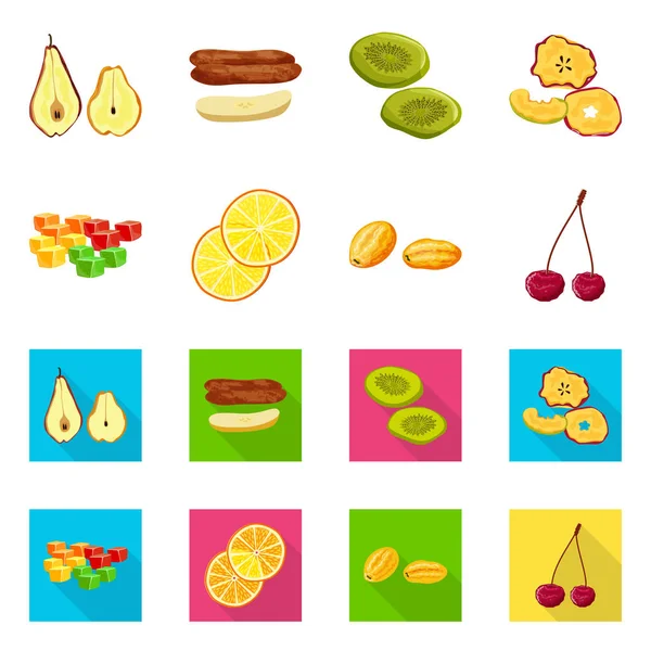 Vektorillustration von Lebensmitteln und rohem Logo. Lebensmittel- und Naturvektorsymbole für Aktien. — Stockvektor