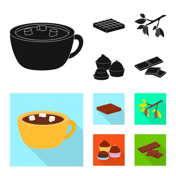 Isolerade objekt av mat och smaskiga logotyp. Insamling av mat och brun vektor ikon för lager. — Stock vektor