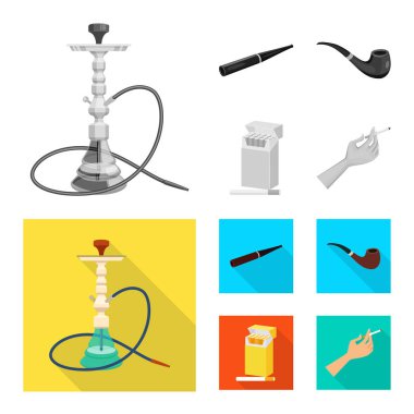 Çöp yalıtılmış nesne ve dur simgesi. Çöp ve alışkanlık hisse senedi vektör çizim seti.