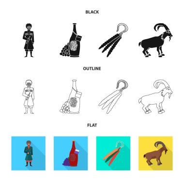 Yalıtılmış nesne kültür ve gezi simgesi. Hisse senedi için kültür ve özgünlük vektör simge topluluğu.