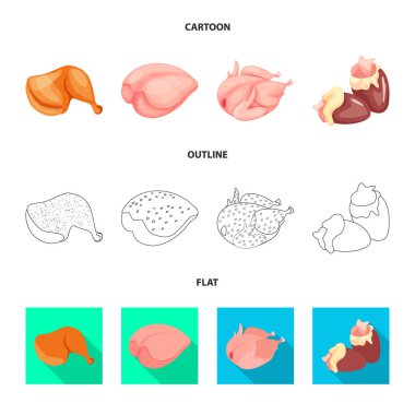 Ürün ve kümes hayvanları simge vektör tasarımı. Web için ürün ve tarım hisse senedi simgesi kümesi.