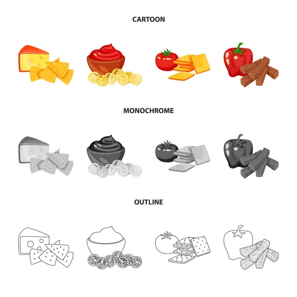 Vektorillustration des Geschmacks und der Jahreszeiten. Geschmackssatz und Bio-Aktiensymbol für Web. — Stockvektor